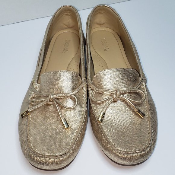metallic moccasins